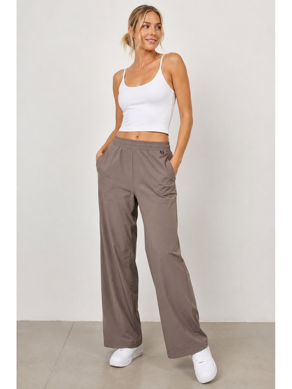 Nike 24.7 Dri-FIT Wide Leg Pants Taupe Brown Stretch XL